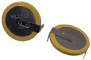 Rechargeable Battery ML2032 with 2 Pins Horizontal 180 Degrees Legs 3V Lithium Coin Cell Button Batteries ML 2032 Replace CR2032