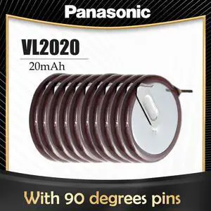 10PCS  VL2020 2020 3V Rechargeable Lithium Battery With Legs 90 degrees For Car Key Remote Timer Button cell
