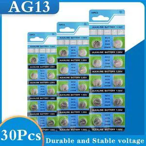 30Pcs /3 Park AG13 1.5V LR44 L1154 RW82 RW42 SR1154 SP76 A76 357A pila lr44 SR44 AG 13 Alkaline Button Cell Coin Battery