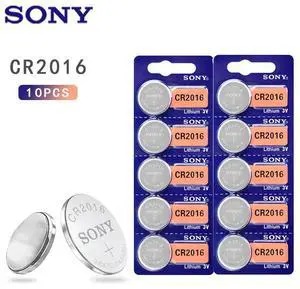 10pcs/lot For Sony CR2016 3V Lithium Battery For car key watch remote control toy 2016 ECR2016 CR 2016 Button Batteries