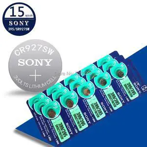 15pcs  FOR SONY 395 SR927SW 399 SR927W AG7 LR927 1.55V Watch Battery Silver Oxide Button Coin Cell MADE IN JAPAN