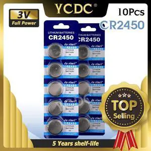 11.11 Big Promotion 10x 3V Lithium Li-ion Watch CoCells Button Battery CR2450 DL2450 BR2450 LM2450 KCR5029 Piles Bouton