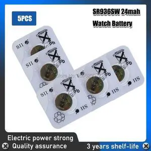 5pcs Silver Oxide  Cell Coin Battery FOR SEIZAIKEN 1.55V AG9 LR936 LR45 Button Batteries 394 SR936 194 SR936SW G9A AG 9