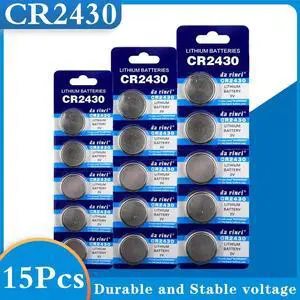 15Pcs/ 3 Pack CR2430 Button Batteries DL2430 BR2430 KL2430 Cell Coin Lithium Battery 3V CR 2430 For Watch Electronic Toy Remote