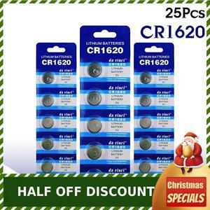 High Eenergy CR1620 Batteries 25Pcs BR1620 DL1620 ECR1620 CR 1620 5009LC 3V Lithium Batteries Cell Button Coin Battery