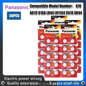 50pcs  AG13 Coin Cell Battery AG 13 1.5V LR44 357 357A S76E G13 Alkaline Button Batteries For Watch Electronic Remote