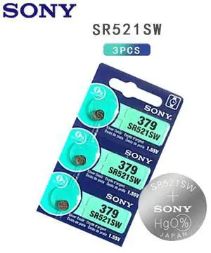 3pcs Sony 379 SR521SW D379 SR63 V379 AG0 Watch Battery Button Coin Cell MADE IN JAPAN Brand 3pcs Sony 379 SR521SW D379 SR63 V379 AG0 Watch Battery Button Coin Cell MADE IN JAPAN Brand