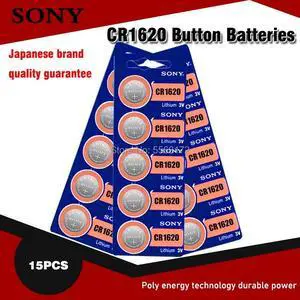 15Pcs/Lot For Sony cr1620 Button Cell Batteries For Watch 3V Lithium Battery CR 1620 BR1620 Remote Control Calculator