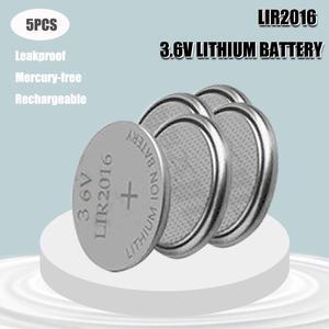 5PCS  LIR2016 Li-ion Rechargeable Battery 3.6V Lithium Button Batteries for Watch Computer Replaces LIR 2016 CR2016/ML2016