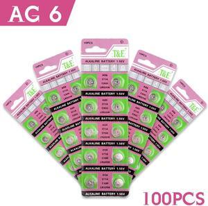100pcs Alkaline Cell Coin Battery 1.55V AG6 LR920 Button Batteries 371A CX69 LR920W 371 L921 SR927 171 G6A AG 6 For Watch Toys