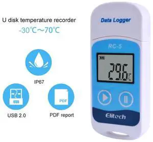 RC-5 High-precision Digital USB Temperature Data Logger for Warehouse Storage, Refrigerated Transport, Laboratory, Etc