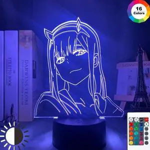 16 Color Anime 3d Lamp Zero Two Figure Nightlight Kids Child Girls Bedroom Decor Light Manga Gift Night Light Lamp