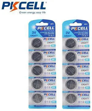 10Pcs/PKCELL 3V CR2477 Lithium Battery DL2477 ECR2477 LM2477 KCR2477 CR 2477 Button Coin Cell