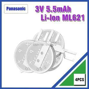 4pcs   ML621 ML621S ML-621S ML621S/DN ML-621S/DN 621 3V Rechargeable button battery with pins