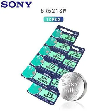 10pcs Sony 379 SR521SW D379 SR63 V379 AG0 Watch Battery Button Coin Cell MADE IN JAPAN Brand 10pcs Sony 379 SR521SW D379 SR63 V379 AG0 Watch Battery Button Coin Cell MADE IN JAPAN Brand
