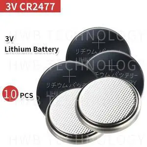 High quality  10pcs CR2477 3V 1000mAh Lithium Button Coin Battery for watches, calculator,flashlights etc