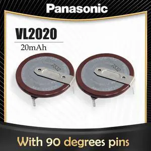 2PCS  VL2020 2020 3V Rechargeable Lithium Battery With Legs 90 degrees For Car Key Remote Timer Button cell