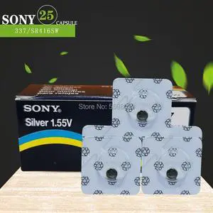 25pcs Sony 337 SR416SW button cell batteries 1.55V coin Silver Oxide battery LR416 623 D337 V337 SP337 Single grain packing 25pcs Sony 337 SR416SW button cell batteries 1.55V coin Silver Oxide battery LR416 623 D337 V337 SP337 Single grain packing
