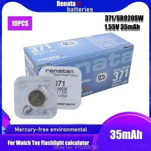10PCS RETAIL Brand  Renata LONG LASTING 371 SR920SW LR69 LR920 AG6 Watch Battery Button Coin Cell Swiss Made Original