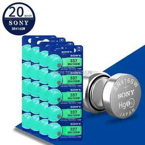 20Pcs/Lot For Sony  LONG LASTING 337 SR416SW 623 D337 V337 SP337 Watch Battery Button Coin Cell For Watch Car Remotes