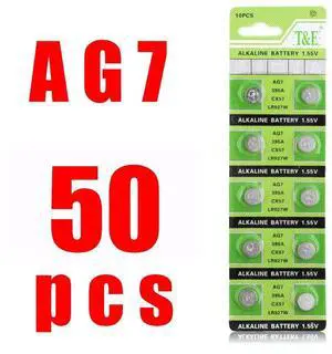 50PCS Alkaline Battery AG7 1.55V Button Coin Cell Watch Batteries LR927 LR57 SR927W 399 GR927 395A For Watch Toys