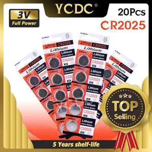 2020  Promotional 20x  CR2025 CR 2025 Button Lithium Li Ion Battery BR2025 DL2025 KCR2025 3V Volt Li-ion Watch Clock Battery