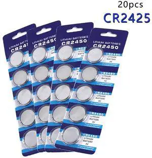 Centechia Top Quality 20pcs  Cell Button Coin Battery CR2450 2450 ECR2450 KCR2450 5029LC LM2450 Lithium Battery