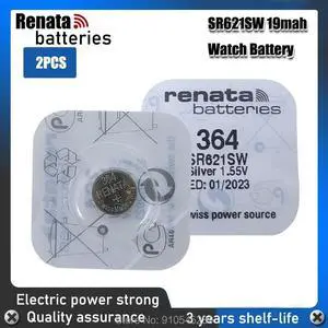 RETAIL  2Pcs AG1 AG 1 Watch Clock Battery Pilas LR621 LR 621 LR621W SR621SW SR621 1.55V Button Coin Cell Batteries