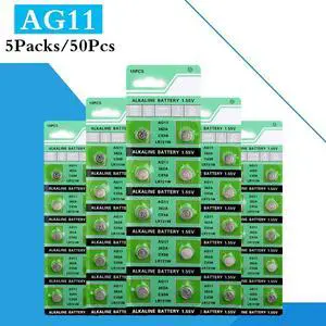 50PCS/ 5 Pack  AG11 LR721 362 Button Batteries SR721 162 Cell Coin Alkaline Battery 1.55V For Watch Toys Remote