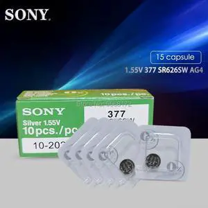 15pcs FOR SONY 1.55V AG4 377A 377 LR66 LR626 SR626SW SR66 AG4 AG 4 Button Batteries Single grain packing