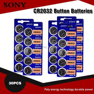 30PC SONY CR2032 battery 3V Lithium Batteries BR2032 DL2032 ECR2032 CR 2032 Button Coin Battery For Watch Calculator 30PC SONY CR2032 battery 3V Lithium Batteries BR2032 DL2032 ECR2032 CR 2032 Button Coin Battery For Watch Calculator