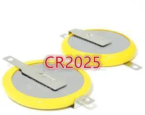 10PCS  CR2025  2025  3V 180 degree welding foot with hole welding tab button battery