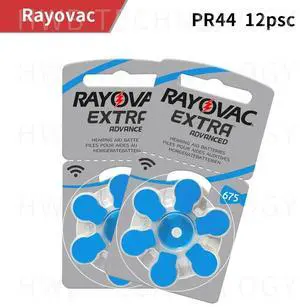 12PCS/lot Rayovac Hearing Aid Battery 675 1.4V Zinc Air Button Cell A675 E675 PR44 DA675 PR675H AC-675E AC675 B675PA