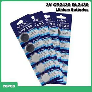 20pieces 3 Volt Lithium-ion Button Battery CR2430 DL2430 BR2430 ECR2430 KL2430 KCR2430 Coin Batteries For Toy Calculator