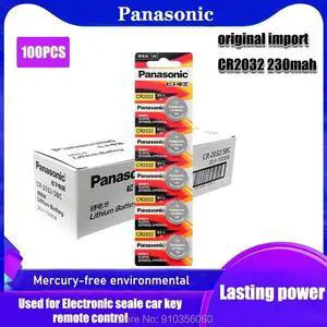 100Pcs CR2032  3V Lithium Battery Button Coin Cell 5004LC SB-T15 DL2032 KL2032 for Watch Remote Control Computers