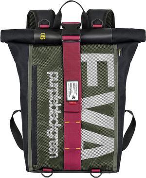 FIREFIRST Evangelion Backpacks for Men's Women's 26L Waterproof Travel Leisure School Bag Green. W28xH47xD17cm