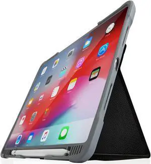 STM Goods Dux Plus Duo Protective Case Suitable for Apple iPad 10.2 inches (8th/7th)-Black/Transparent(2019&2020) [Apple Pencil Storage/Waterproof/Wake up Function] ( STM-222-236JU-01 )