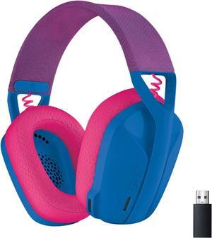 Logitech G435 LIGHTSPEED and Bluetooth Wireless Gaming Headset - Lightweight over-ear headphones, built-in mics, 18h battery, compatible with Dolby Atmos, PC, PS4, PS5, Nintendo Switch, Mobile - Blue