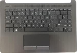 Replacement for HP 14-CM 14T-CM 14Z-CM 14-CK 14-CK1018TX 14-dg 14q-cs 14q-cy 14-CM0062ST Laptop Upper Case Palmrest Keyboard Touchpad Assembly L23241-001 L23491-001 6070B1306303 Top Cover Smoke Gray