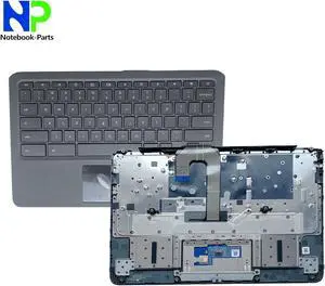 Yidatong Replacement New Top Cover Palmrest Non-Backlit US Keyboard Touchpad For Chromebook 11A G6 EE 11.6" Black L52192-001