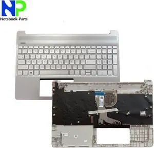 Yidatong Replacement Palmrest Non-Backlit US Keyboard Upper Case New Top Cover For Pavilion 15-DY 15T-DY 15-EF 15Z-EF 15S-EQ 15S-FQ  Silver L63578-001 M17184-001