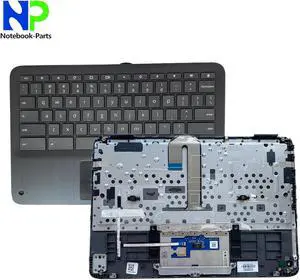 Yidatong Replacement Palmrest Non-Backlit US Keyboard Touchpad New Top Cover For Chromebook X360 11 G3 EE Black L92215-001