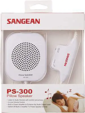 Sangean PS-300 Pillow Speaker with In-line Volume Control and Amplifier (White)