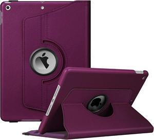 Rotating Case for iPad 9th Generation (2021) / 8th Generation (2020) / 7th Gen (2019) 10.2 Inch - 360 Degree Rotating Stand Cover with Pencil Holder Auto Wake Sleep Purple