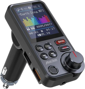 Nulaxy Car Bluetooth Transmitter, Strong Microphone Bluetooth Car Radio Adapter with 1.8" Color Screen for Hands Free Calls, Supports QC3.0 Charging, Treble and Bass Sound Music Player- KM30 Nulaxy Car Bluetooth Transmitter, Strong Microphone Bluetooth Car Radio Adapter with 1.8" Color Screen for Hands Free Calls, Supports QC3.0 Charging, Treble and Bass Sound Music Player- KM30