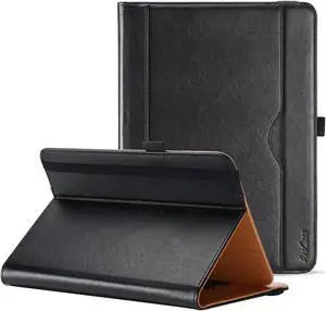 Universal Tablet Case 9-10.1 inch Stand Folio Tablet Case Protective Cover for 9 9.7 10 10.1 Touchscreen Tablet with Multiple Viewing Angles and Pen Holder -Black