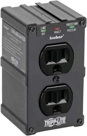 Isobar Surge Protector Power Strip, Lifetime Limited Warranty Black