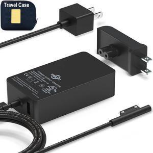 Surface Pro Surface Laptop Charger [UL Listed] 65W Adapter Compatible with Microsoft Surface Pro 9/8/X/7/6/5/4/3, Surface Laptop 5/Studio/4/Go/3/2, Surface Go 3/2/1, Surface Book and Travel Case