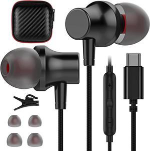 USB C Headphone, COOYA USB Type C Earphones Wired Earbuds Magnetic Noise Canceling In-Ear Headset with Microphone for iPad Pro Samsung Galaxy S21 Ultra S20 FE Note 10 Pixel 5 4a 3a 4 XL Oneplus 9 8 8T