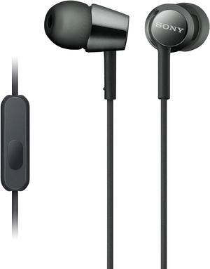 MDREX155AP in-Ear Earbud Headphones/Headset with mic for Phone Call Black (MDR-EX155AP/B)